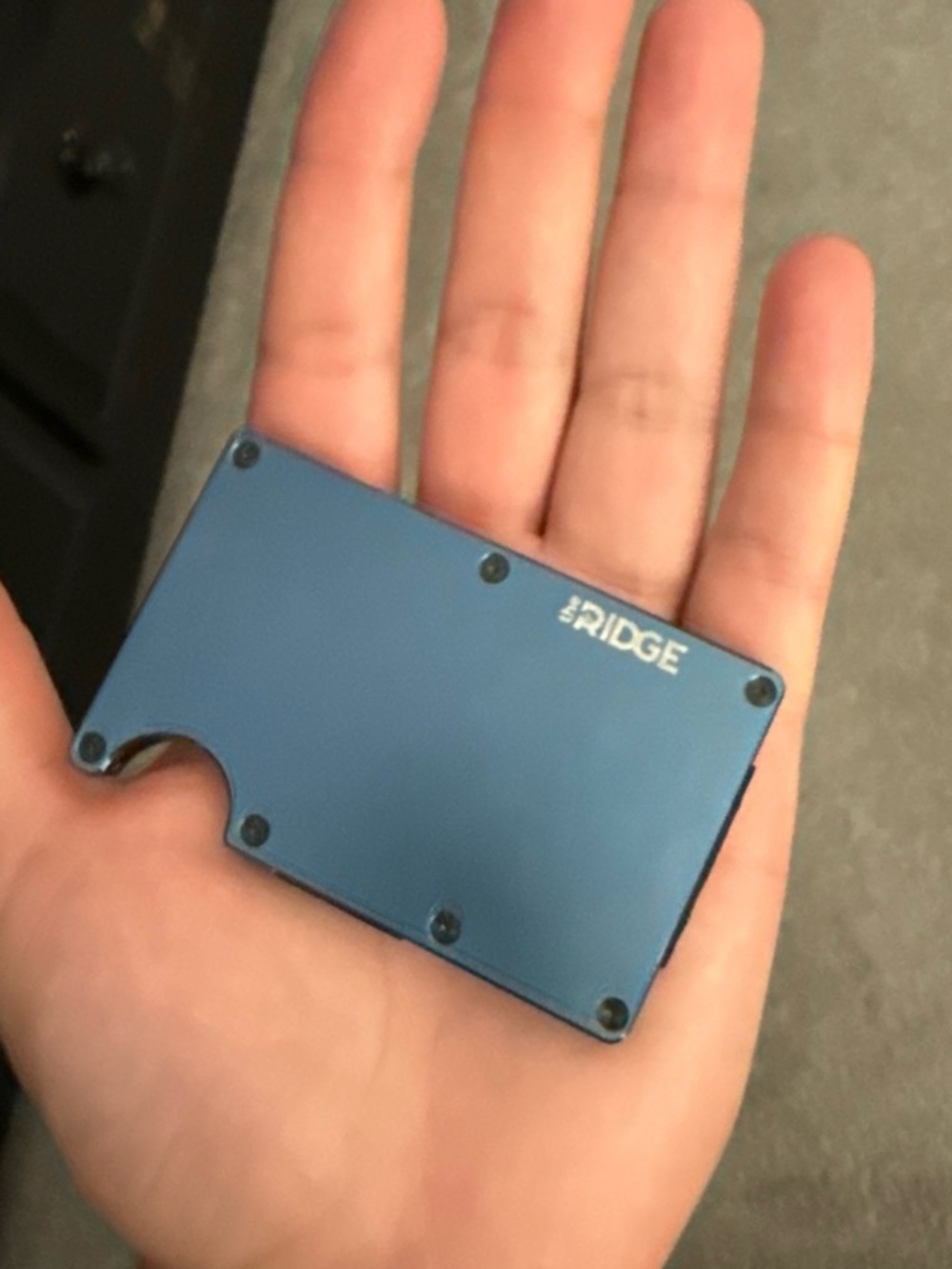 Ridge Slim Blue Aluminum Card & Key Holder